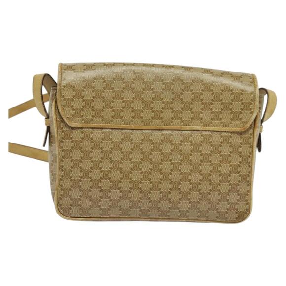 CELINE Macadam Canvas Shoulder Bag Pvc Beige Gold - Picture 3 of 12